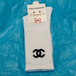 Chanel Style Logo Crew Socks Buy 2 Get 1 FREE